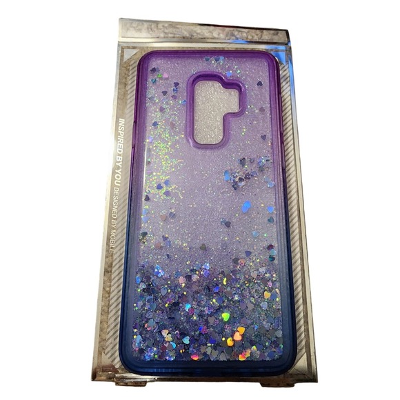 Other - Samsung‎ Galaxy S9+ Case Glitter Heart Liquid Flow Bling Screen Protector New